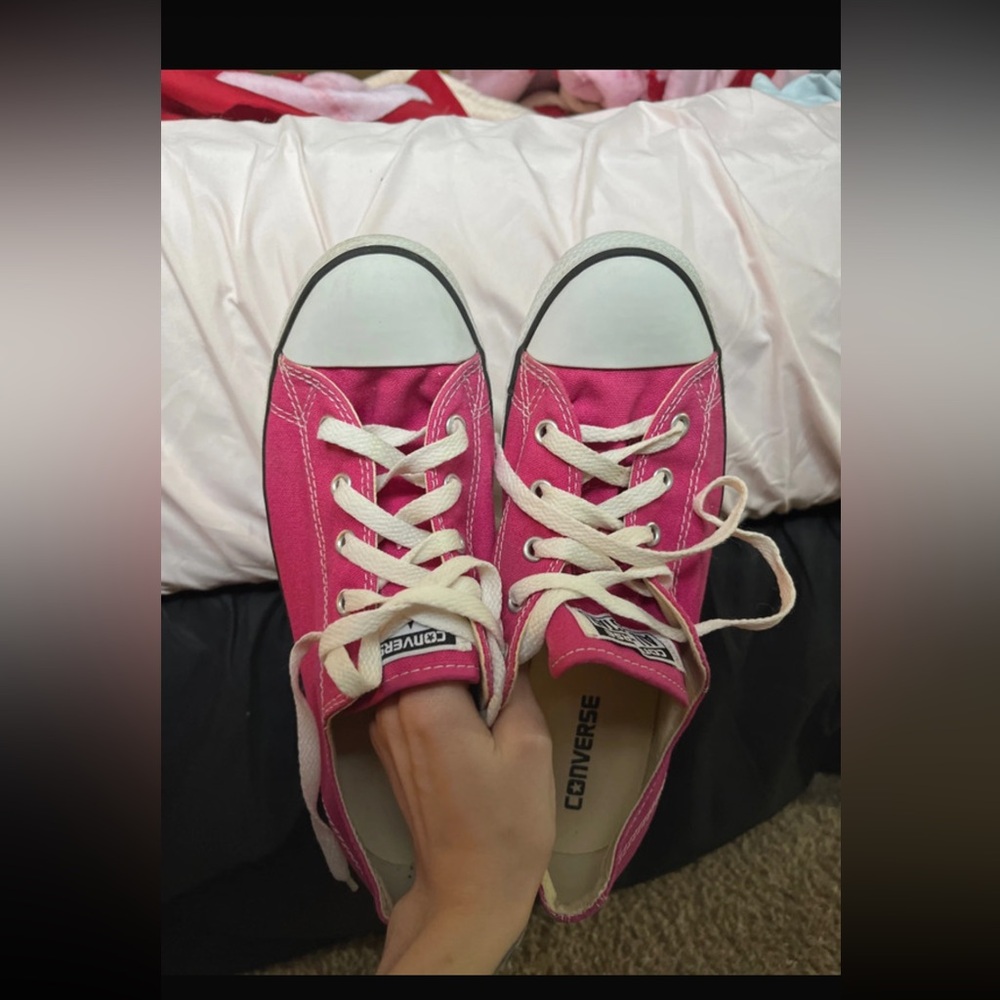 Hot pink converse all stars